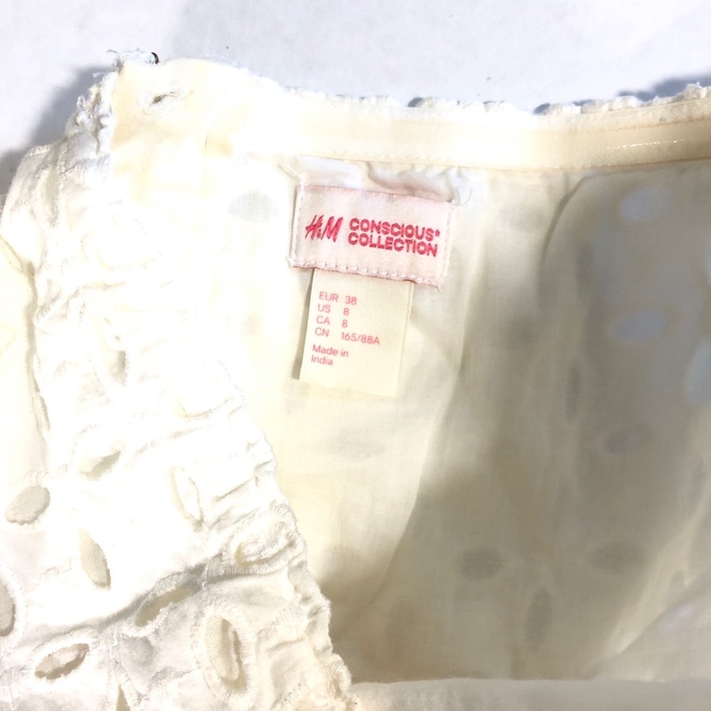 H&M conscious - pink white strapless eyelet dress - Picture 5 of 7